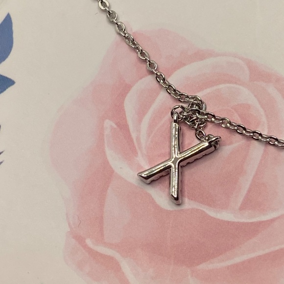 4K Yellow Gold Plated Cubic Zirconia Love Necklace - Picture 5 of 5